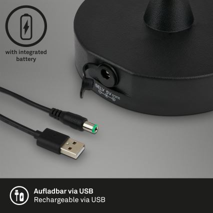 Brilo - LED Lauko pritemdomas įkraunamas lempa LED/3W/5V IP44 2000 mAh