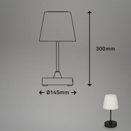 Brilo - LED Lauko pritemdomas įkraunamas lempa LED/3W/5V IP44 2000 mAh