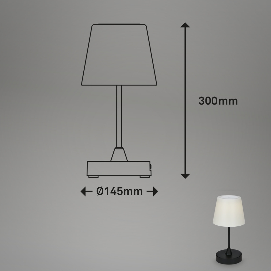 Brilo - LED Lauko pritemdomas įkraunamas lempa LED/3W/5V IP44 2000 mAh