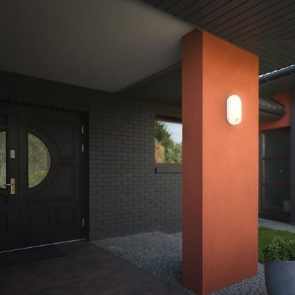 Brilo - LED lauko sieninis šviestuvas su judesio ir sutemų jutikliu RUCH LED/12W/230V IP65, baltas