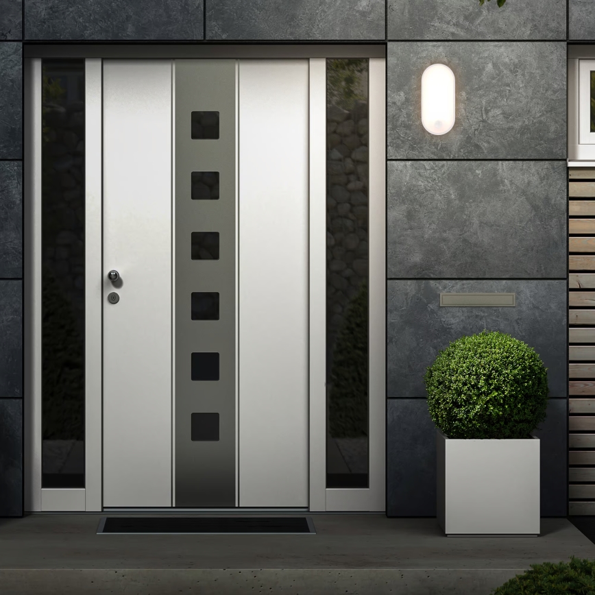 Brilo - LED lauko sieninis šviestuvas su judesio ir sutemų jutikliu RUCH LED/12W/230V IP65, baltas