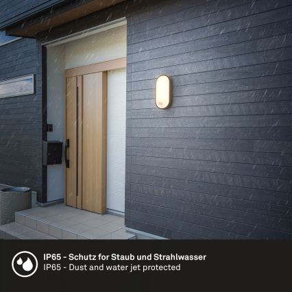 Brilo - lauko sieninis LED šviestuvas su judesio ir sutemų jutikliu RUCH LED/12W/230V IP65 juodas