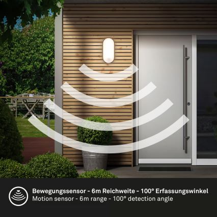 Brilo - lauko sieninis LED šviestuvas su judesio ir sutemų jutikliu RUCH LED/12W/230V IP65 juodas