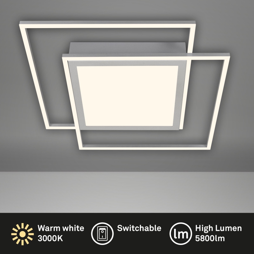 Brilo - LED lubinis šviestuvas 2xLED/16W/230V + LED/19W 51,5x51,5 cm matinis chromas