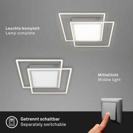 Brilo - LED lubinis šviestuvas 2xLED/16W/230V + LED/19W 51,5x51,5 cm matinis chromas