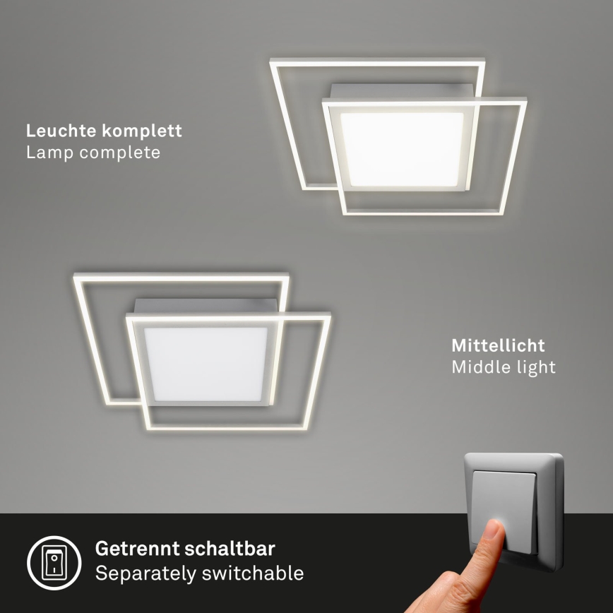Brilo - LED lubinis šviestuvas 2xLED/16W/230V + LED/19W 51,5x51,5 cm matinis chromas