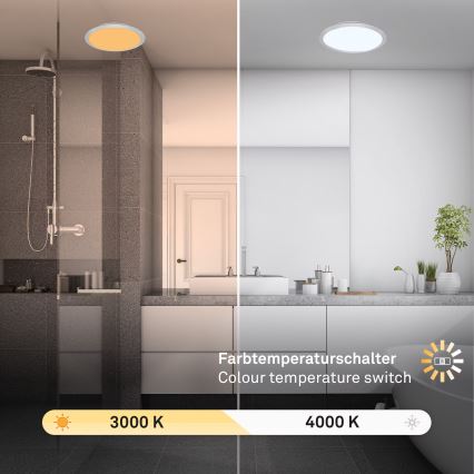 Brilo - LED vonios lubinis šviestuvas CTS LED/21W/230V 3000/4000K IP44 skersmuo 37 cm matinis chromas