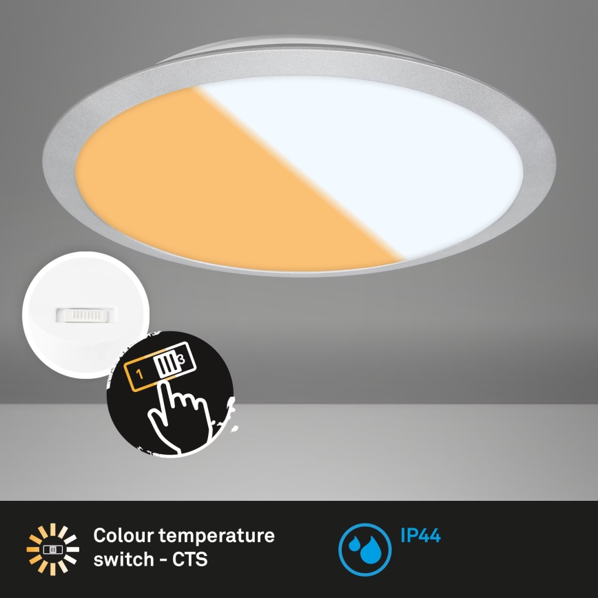Brilo - LED vonios lubinis šviestuvas CTS LED/21W/230V 3000/4000K IP44 skersmuo 37 cm matinis chromas