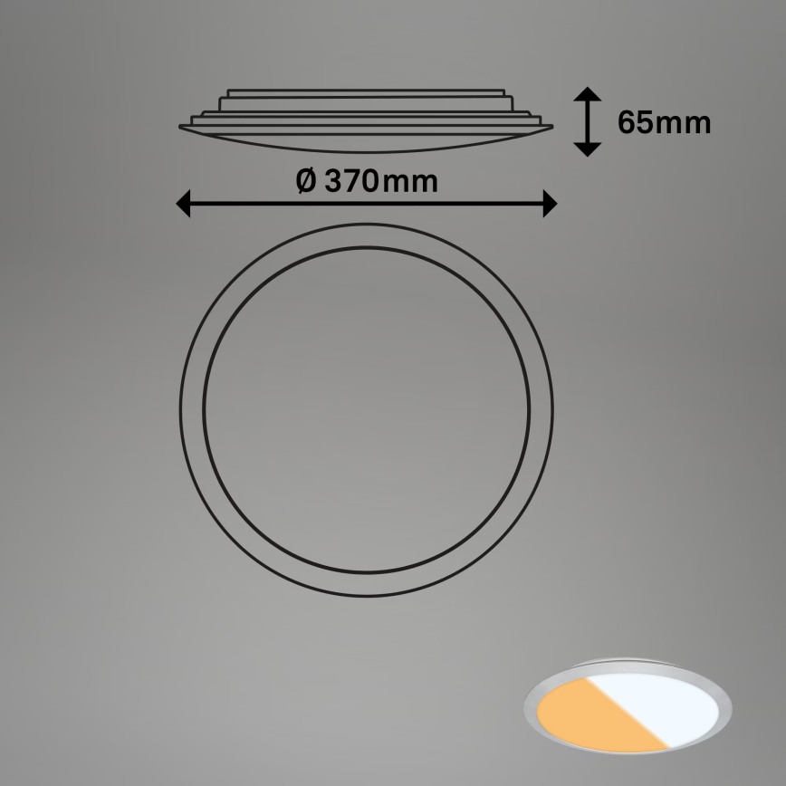 Brilo - LED vonios lubinis šviestuvas CTS LED/21W/230V 3000/4000K IP44 skersmuo 37 cm matinis chromas