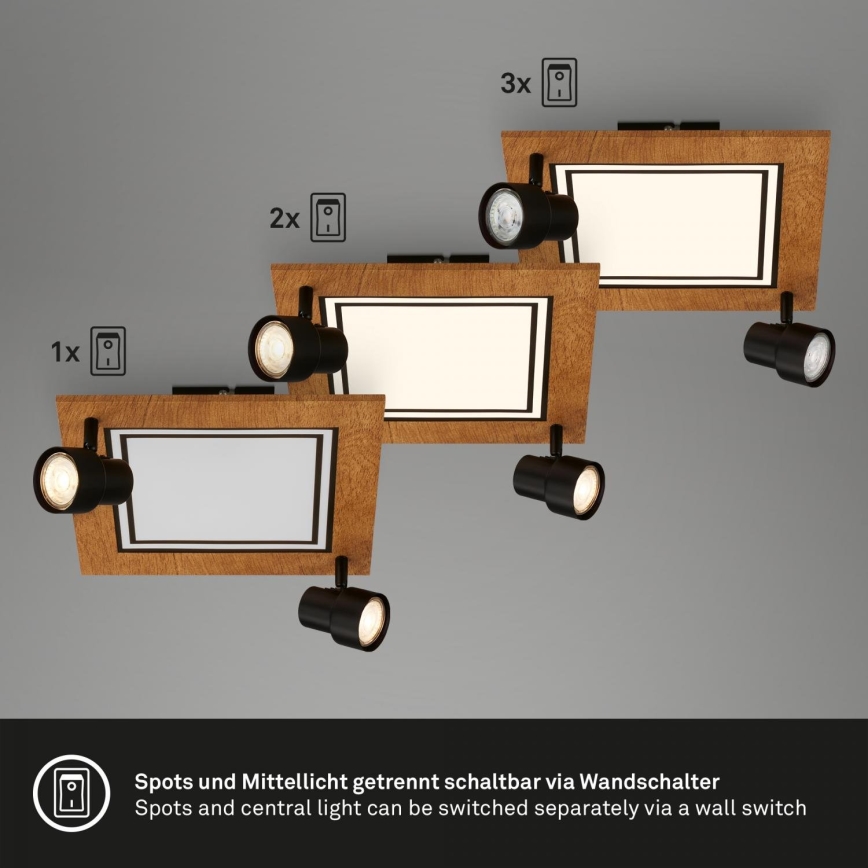 Brilo - LED lubinis šviestuvas LED/12W/230V + 2xGU10/9W 3000K