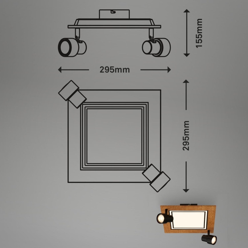 Brilo - LED lubinis šviestuvas LED/12W/230V + 2xGU10/9W 3000K