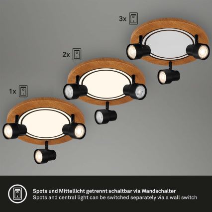 Brilo - LED lubinis šviestuvas LED/12W/230V + 3xGU10/9W 3000K