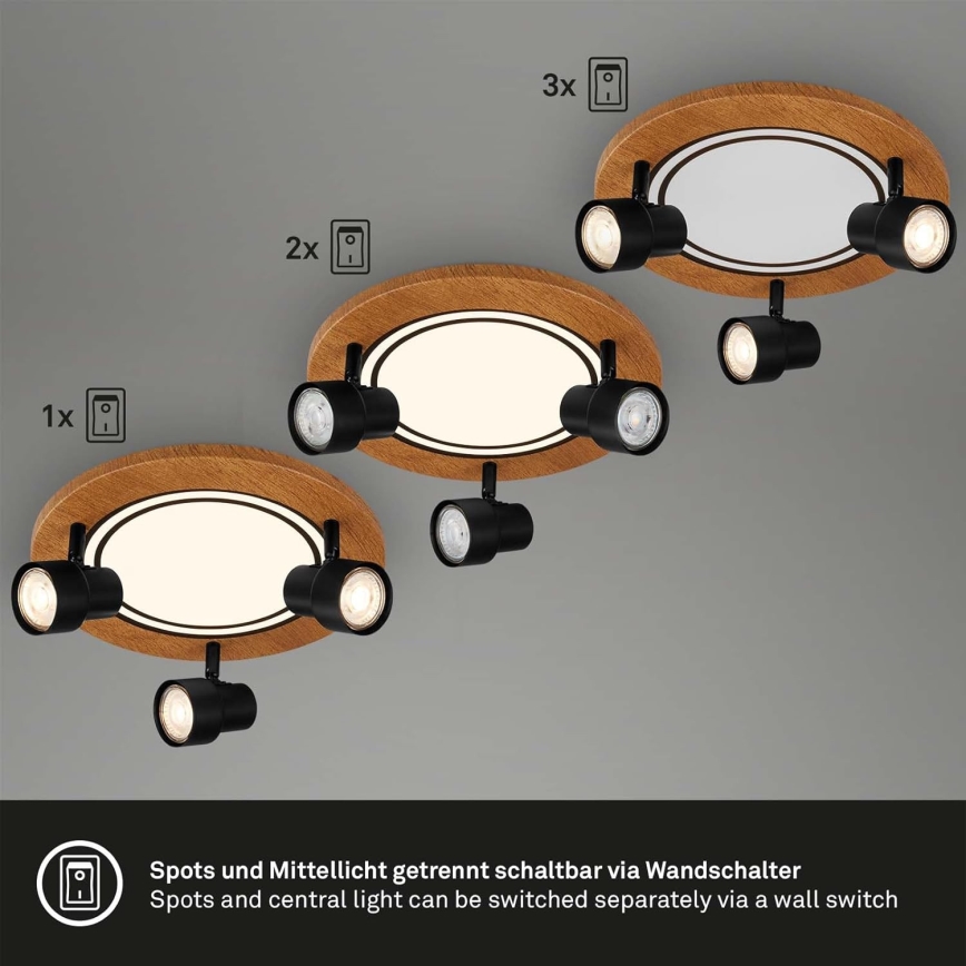 Brilo - LED lubinis šviestuvas LED/12W/230V + 3xGU10/9W 3000K