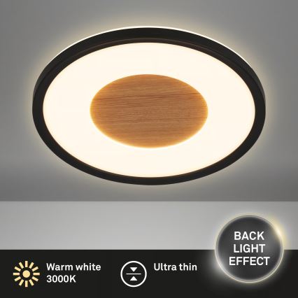 Brilo - LED lubinis šviestuvas SUFIT WOOD LED/18W/230V 3000K skersm. 29 cm