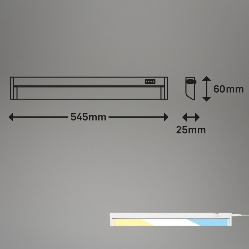 Brilo - LED po spintelės šviestuvas LED/6W/230V 2700/4000/6500K 54,5 cm balta