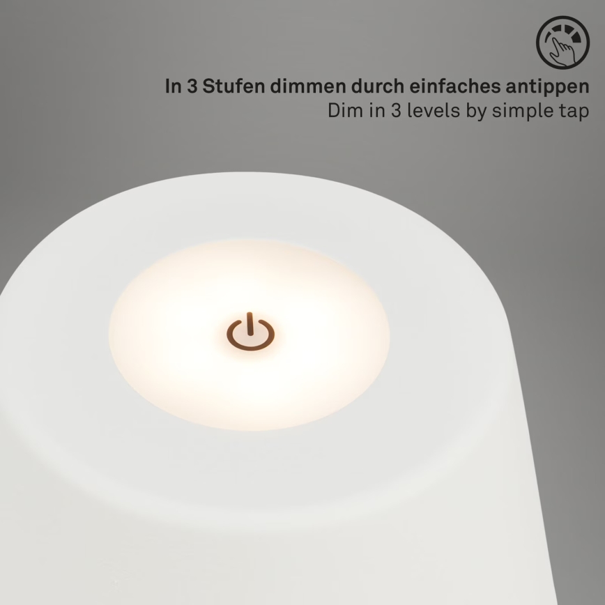 Brilo - LED Pritemdoma įkraunama lauko stalinė lempa LED/3,5W/5V IP44 balta