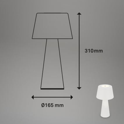 Brilo - LED Pritemdoma įkraunama lauko stalinė lempa LED/3,5W/5V IP44 balta