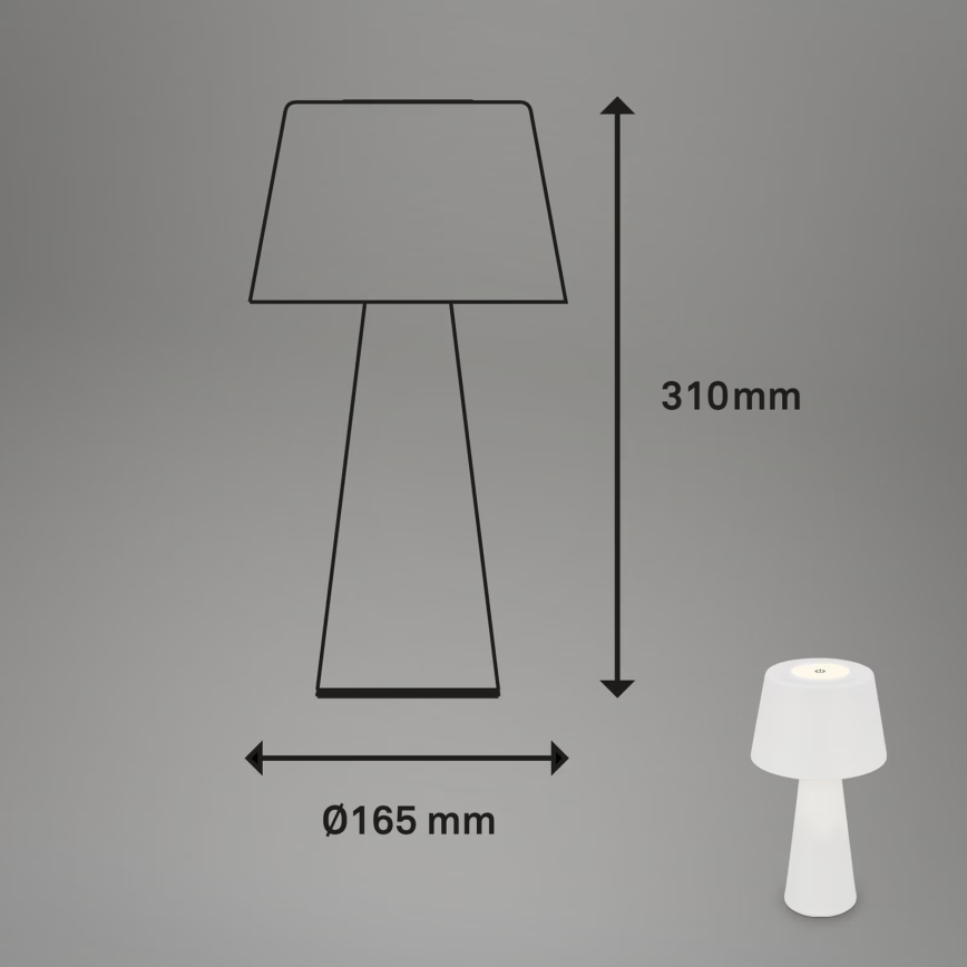 Brilo - LED Pritemdoma įkraunama lauko stalinė lempa LED/3,5W/5V IP44 balta