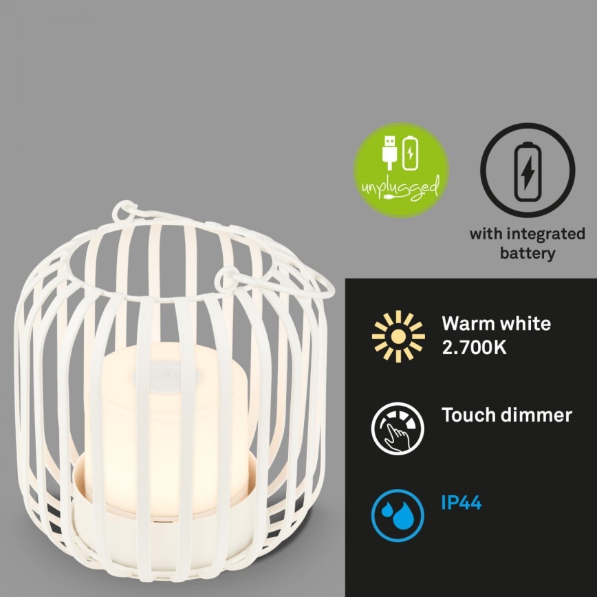 Brilo - LED šviesos reguliavimas rechargeable lauko Stalinis šviestuvas LED/2W/5V IP44 balta