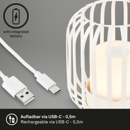 Brilo - LED šviesos reguliavimas rechargeable lauko Stalinis šviestuvas LED/2W/5V IP44 balta