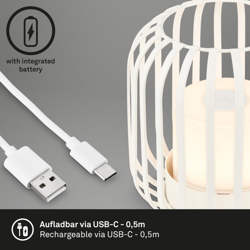 Brilo - LED šviesos reguliavimas rechargeable lauko Stalinis šviestuvas LED/2W/5V IP44 balta