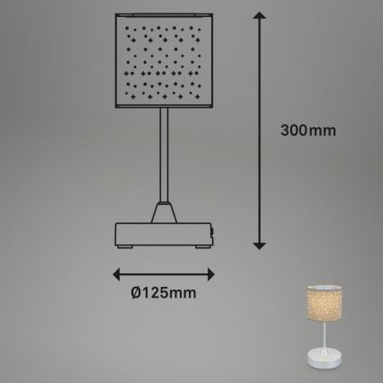 Brilo - LED Pritemdomas įkraunamas lauko Stalinis šviestuvas LOLE LED/3W/5V 2000mAh IP44 sidabras/smėlio spalva