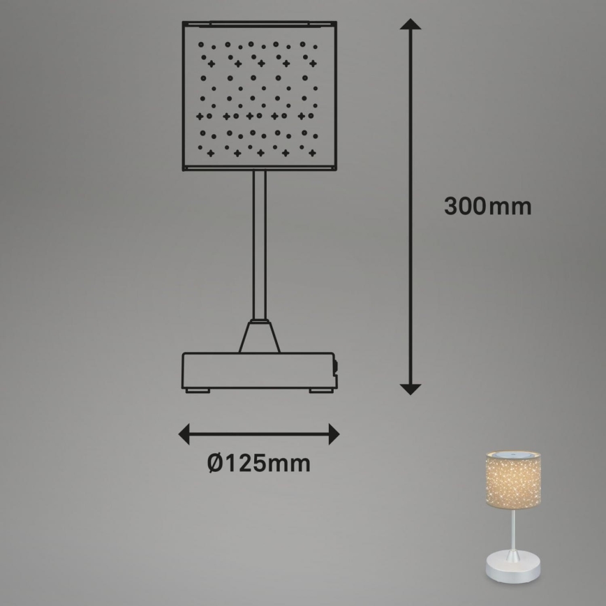 Brilo - LED Pritemdomas įkraunamas lauko Stalinis šviestuvas LOLE LED/3W/5V 2000mAh IP44 sidabras/smėlio spalva