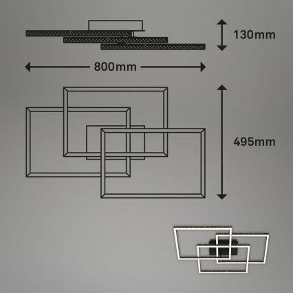 Brilo - LED Pritemdomas lubinis šviestuvas FRAME LED/57W/230V 3000K juoda