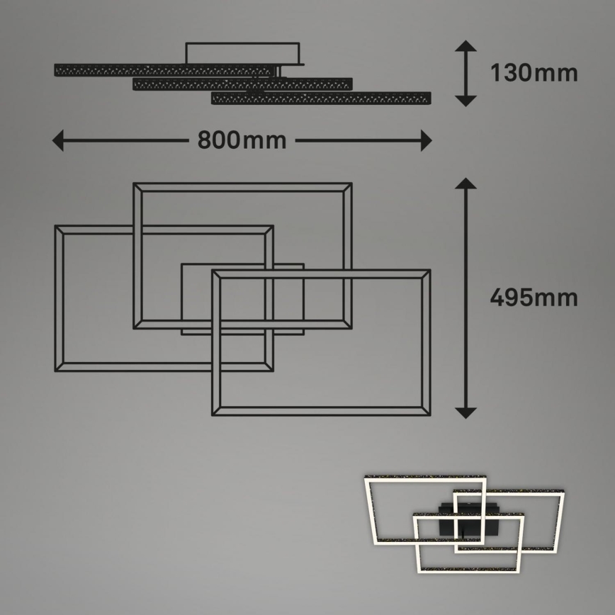 Brilo - LED Pritemdomas lubinis šviestuvas FRAME LED/57W/230V 3000K juoda