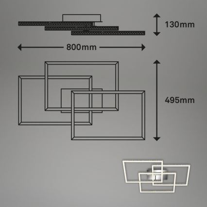 Brilo - LED Pritemdomas lubinis šviestuvas FRAME LED/57W/230V 3000K matinis chromas