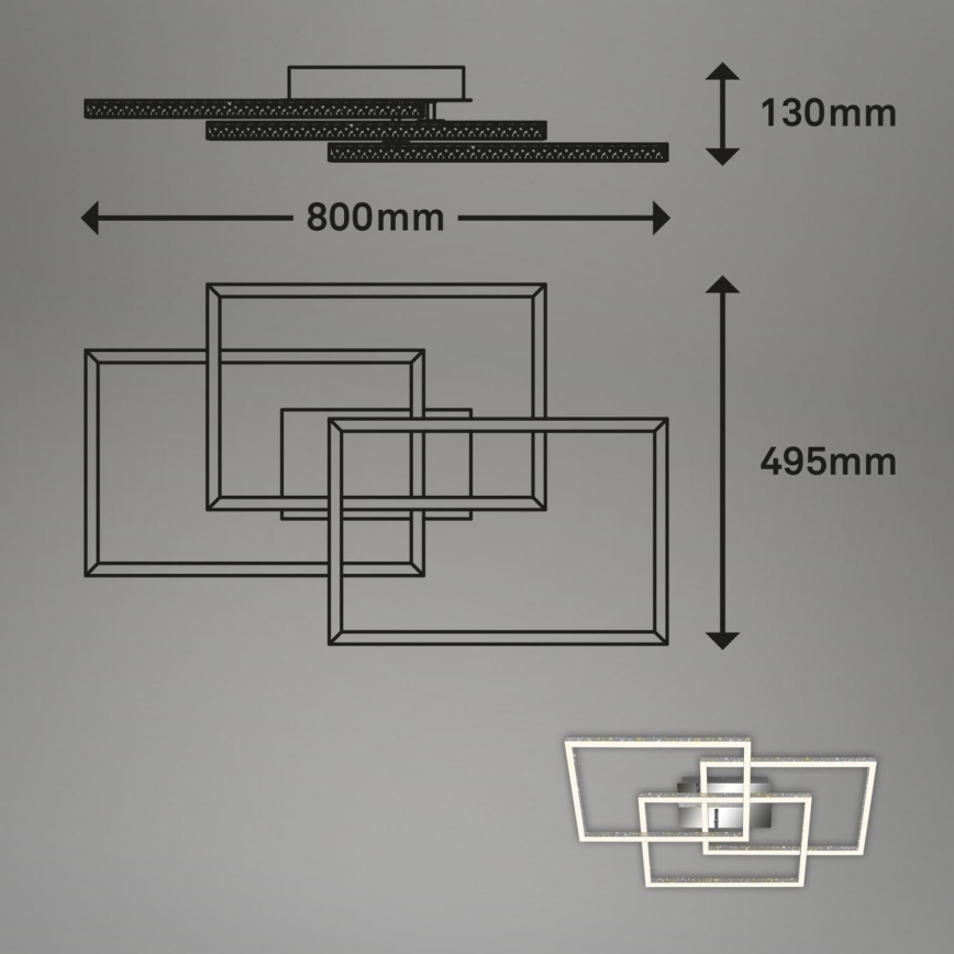 Brilo - LED Pritemdomas lubinis šviestuvas FRAME LED/57W/230V 3000K matinis chromas