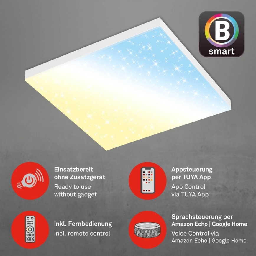 Brilo - LED Pritemdomas lubinis šviestuvas FRAMELESS LED/24W/230V 3000-6500K Wi-Fi Tuya + nuotolinio valdymo pultas