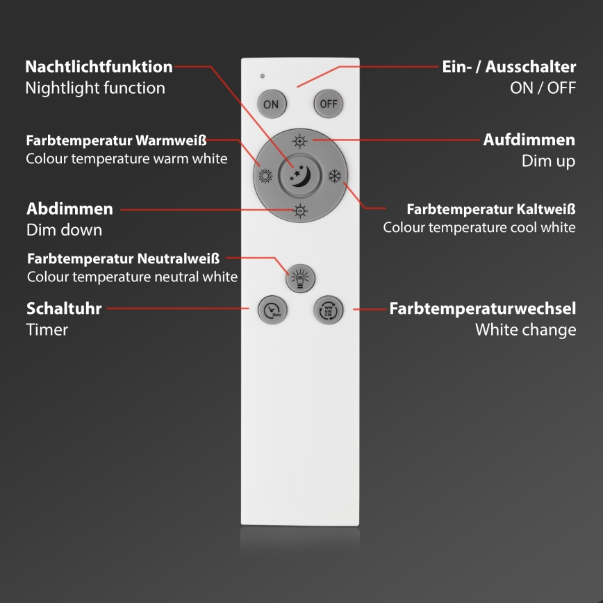 Brilo - LED Pritemdomas lubinis šviestuvas PIATTO LED/24W/230V 3000-6500K 100x25 cm + nuotolinio valdymo pultas