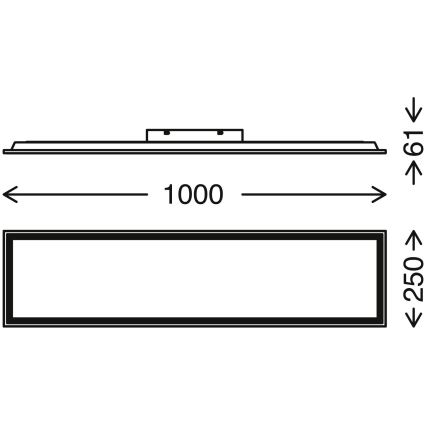 Brilo - LED Pritemdomas lubinis šviestuvas PIATTO LED/24W/230V 3000-6500K 100x25 cm + nuotolinio valdymo pultas