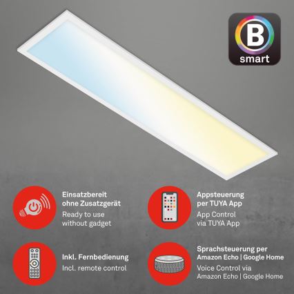 Brilo - LED Pritemdomas lubinis šviestuvas PIATTO LED/28W/230V 3000-6500K Wi-Fi Tuya + nuotolinio valdymo pultas