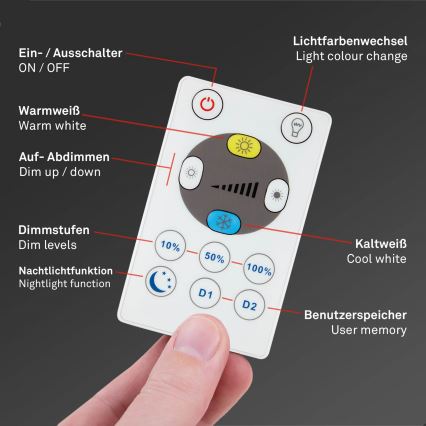 Brilo - LED Pritemdomas lubinis šviestuvas SLIM LED/22W/230V 2700-6500K Wi-Fi Tuya + nuotolinio valdymo pultas