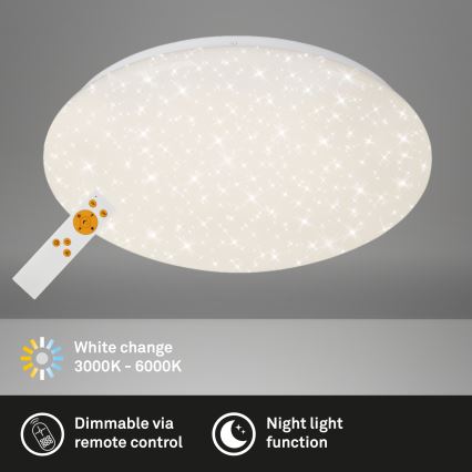 Brilo - LED Pritemdomas lubinis šviestuvas STARRY SKY LED/22W/230V 3000-6000K + nuotolinio valdymo pultas