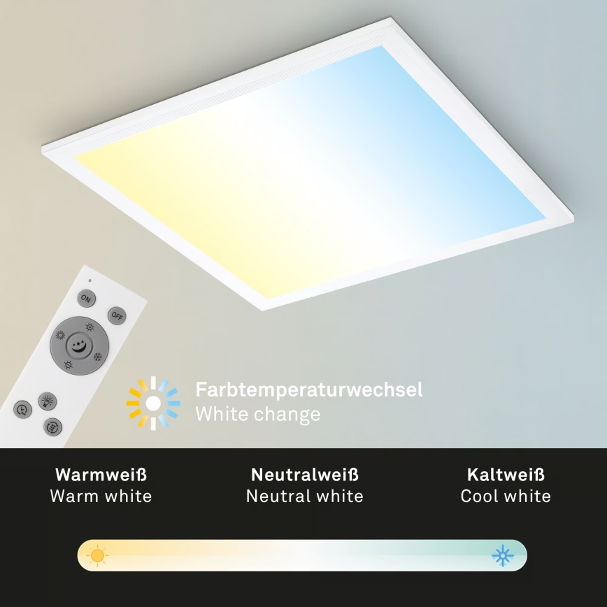 Brilo - reguliuojamo ryškumo LED lubinis šviestuvas LED/21W/230V 3000-6500K 38x38 cm baltas + nuotolinis valdymas