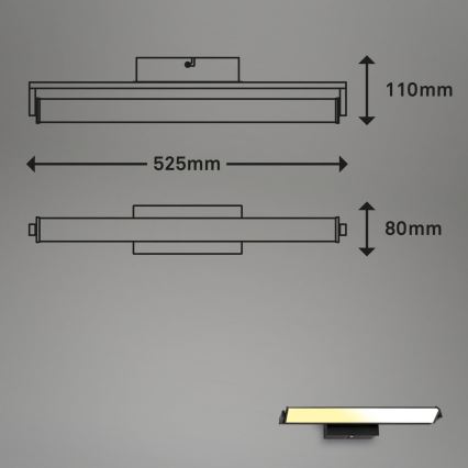Brilo - LED pritemdomas sieninis šviestuvas LED/18W/230V 2700-4000K juoda