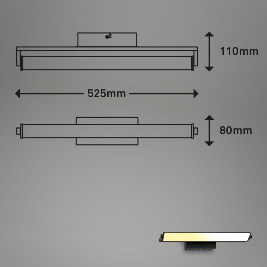 Brilo - LED pritemdomas sieninis šviestuvas LED/18W/230V 2700-4000K juoda