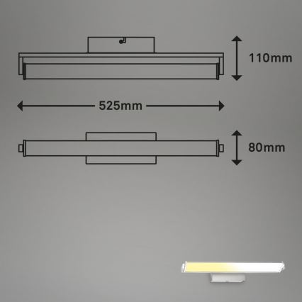 Brilo - LED pritemdomas sieninis šviestuvas LED/18W/230V 2700-4000K sidabras