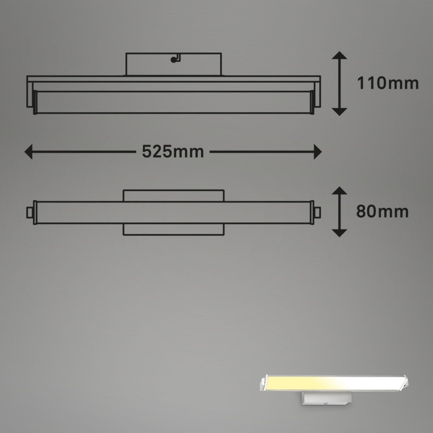 Brilo - LED pritemdomas sieninis šviestuvas LED/18W/230V 2700-4000K sidabras