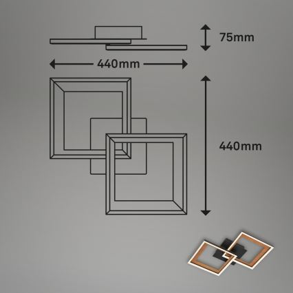 Brilo - LED Pritemdomas tvirtinamas sietynas FRAME 2xLED/11W/230V