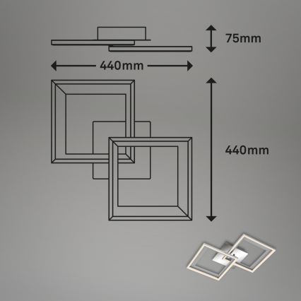 Brilo - LED Pritemdomas tvirtinamas sietynas FRAME 2xLED/11W/230V