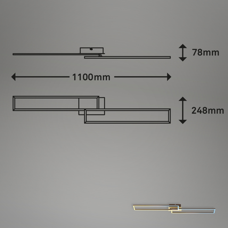 Brilo - LED Pritemdomas tvirtinamas sietynas FRAME 2xLED/20W/230V 2700-5000K + nuotolinio valdymo pultas