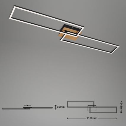 Brilo - LED Pritemdomas tvirtinamas sietynas FRAME 2xLED/20W/230V 2700-5000K + nuotolinio valdymo pultas