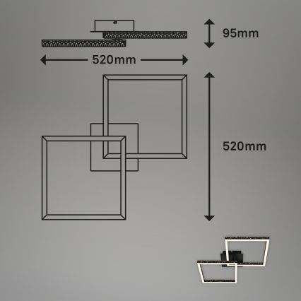 Brilo - LED Pritemdomas tvirtinamas sietynas FRAME 2xLED/9W/230V