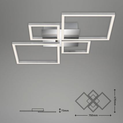 Brilo - LED Pritemdomas tvirtinamas sietynas FRAME LED/44W/230V