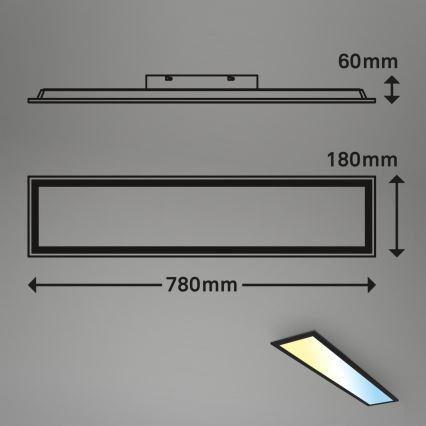 Brilo - LED Reguliuojama ant pagrindo montuojama panelė LED/24,5W/230V 3000-6500K + nuotolinio valdymo pultas