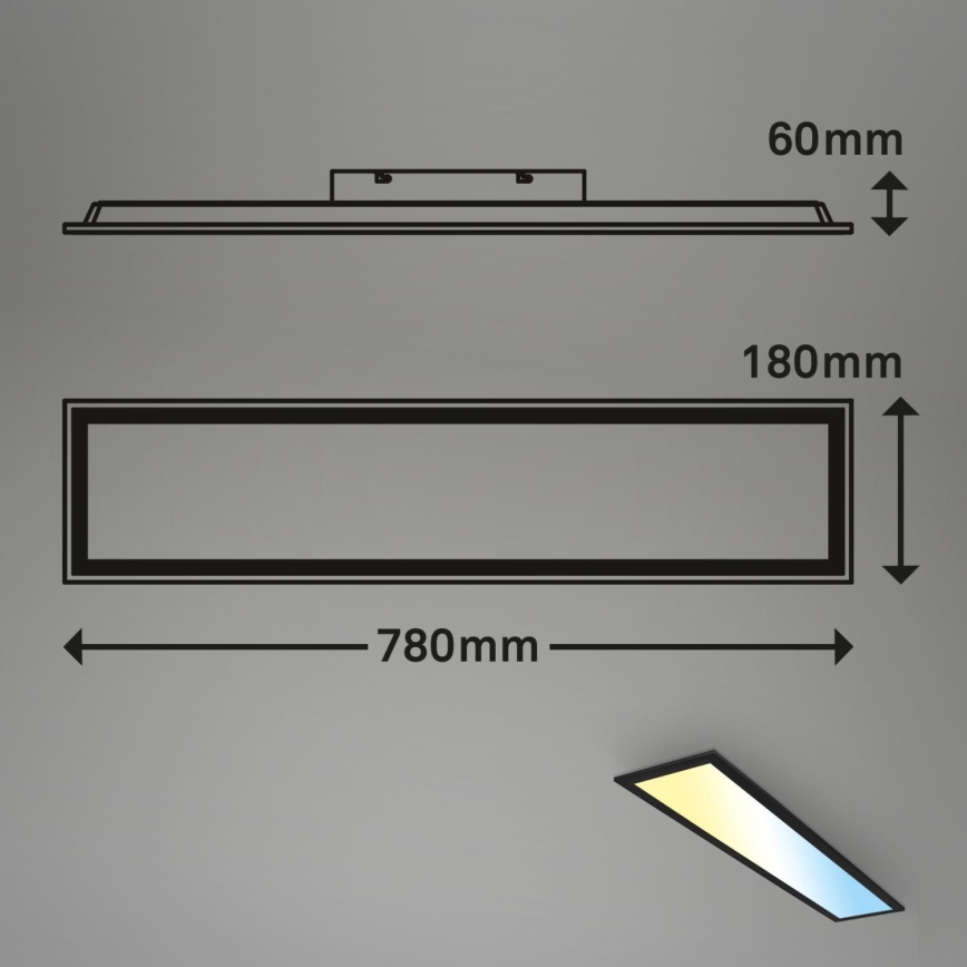 Brilo - LED Reguliuojama ant pagrindo montuojama panelė LED/24,5W/230V 3000-6500K + nuotolinio valdymo pultas